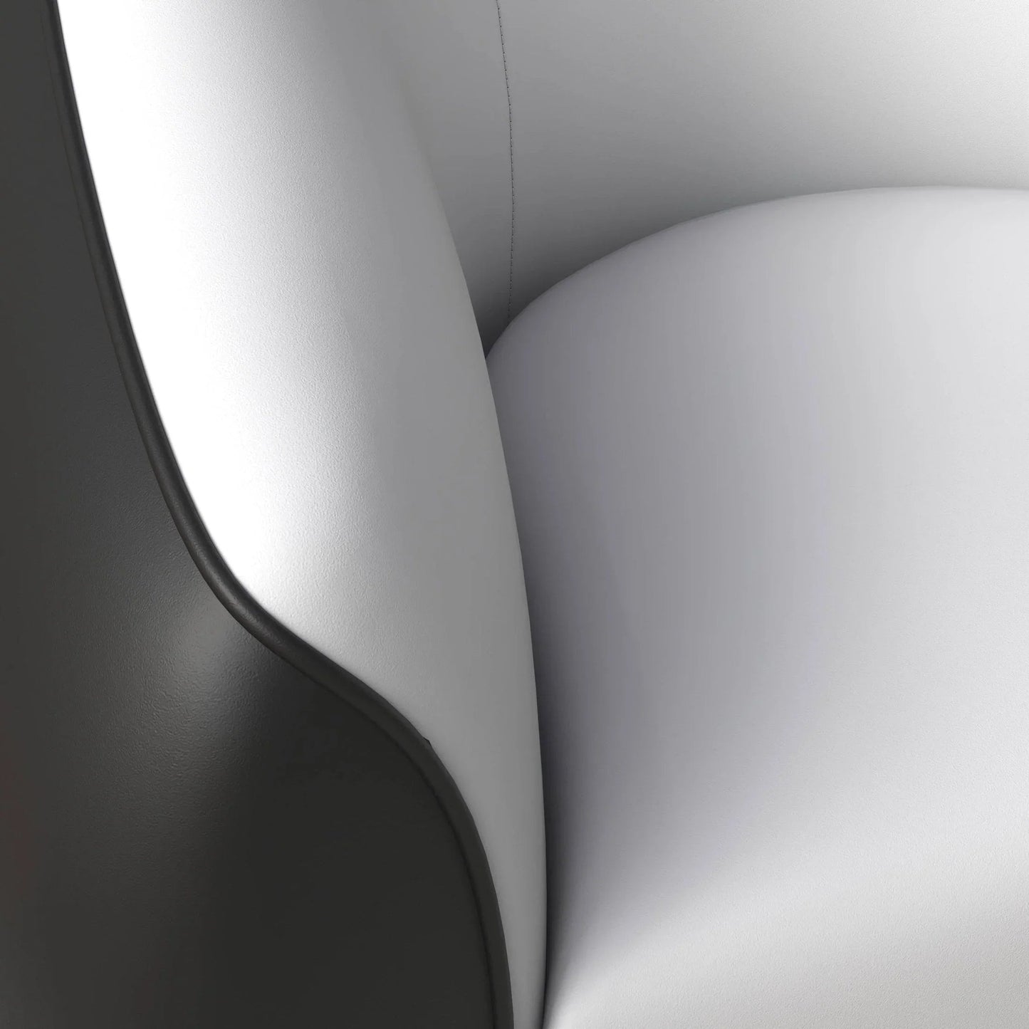 Single-Seater Leather Sofa with Stainless Steel Legs