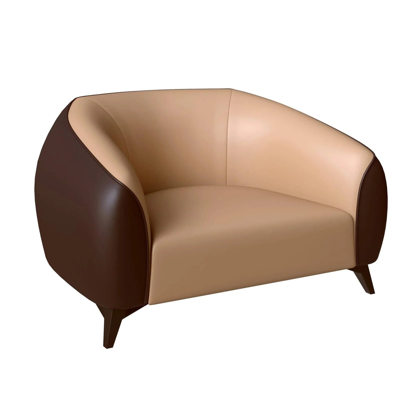 Single-Seater Leather Sofa with Stainless Steel Legs