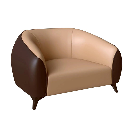 Single-Seater Leather Sofa with Stainless Steel Legs