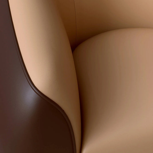Single-Seater Leather Sofa with Stainless Steel Legs