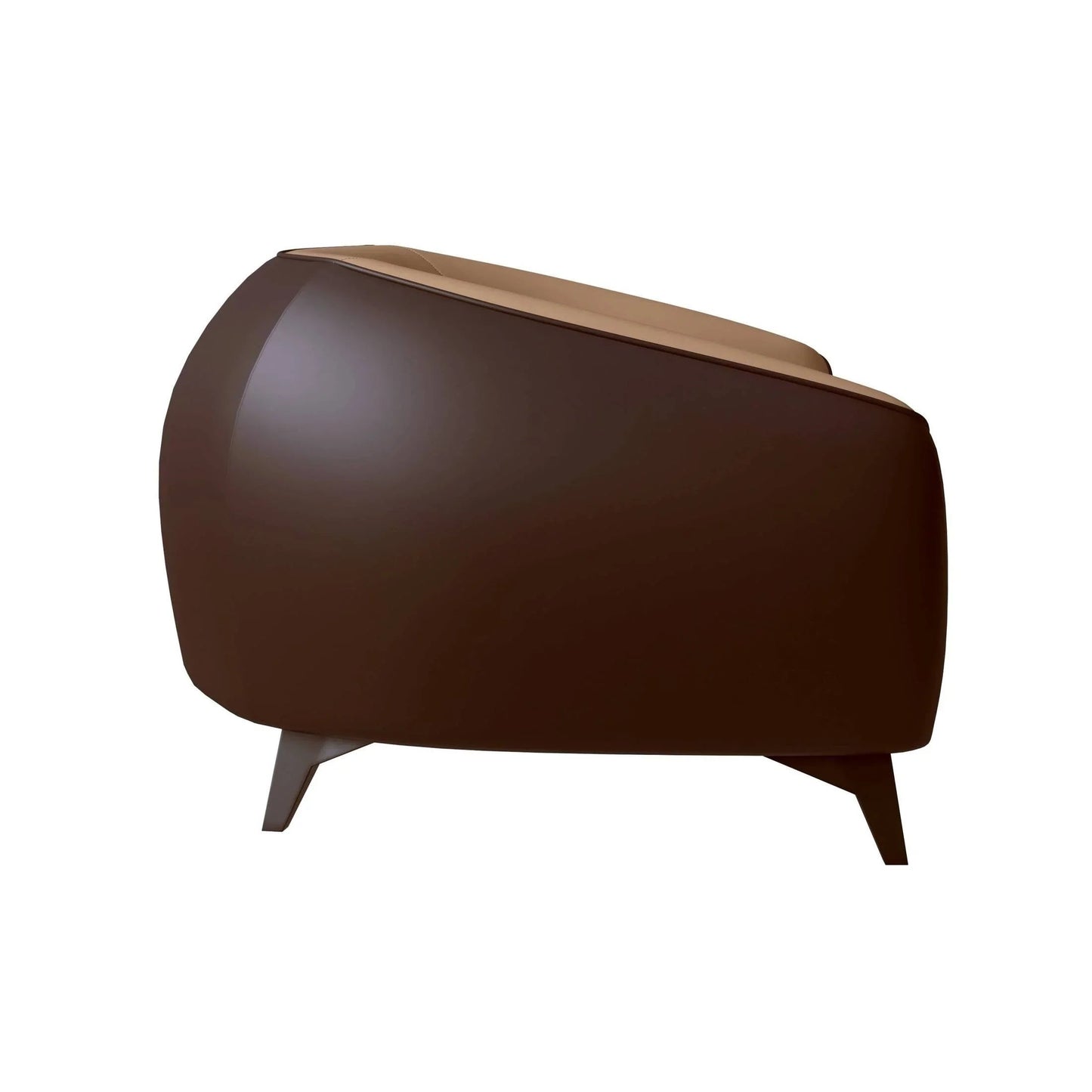 Single-Seater Leather Sofa with Stainless Steel Legs