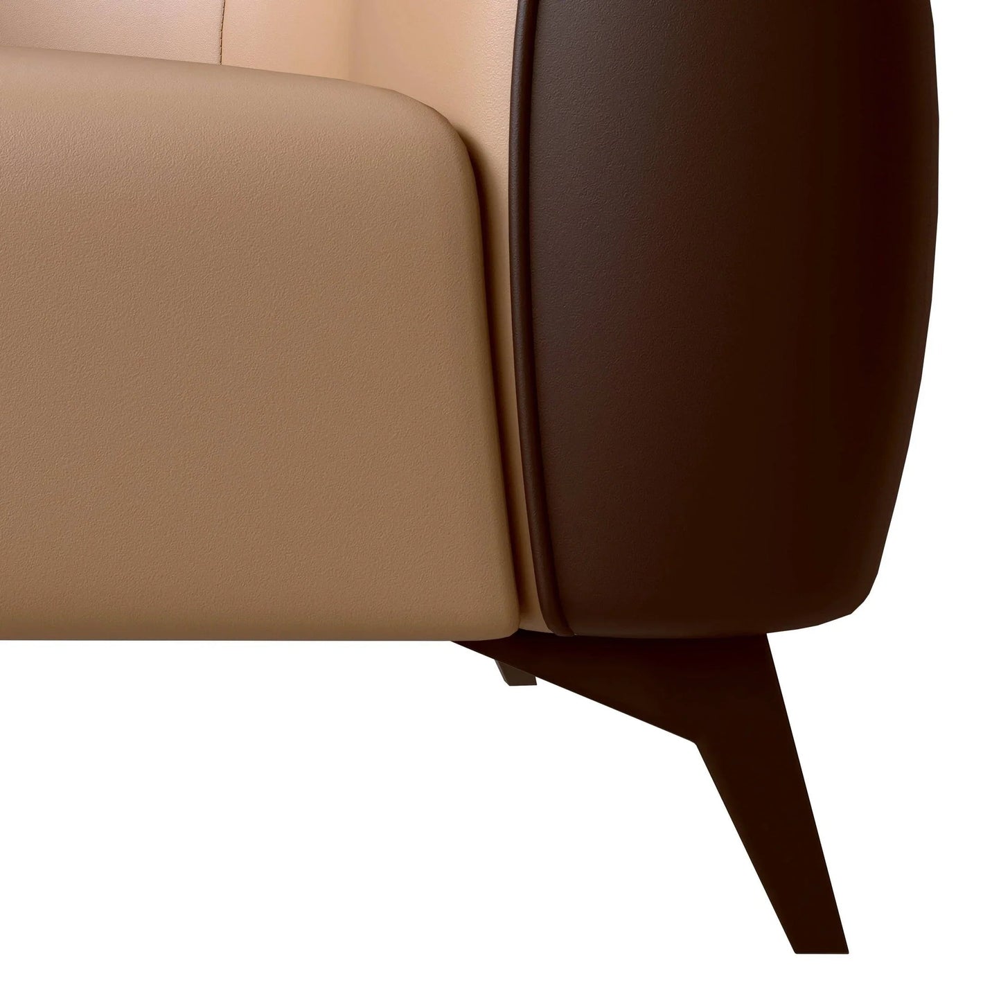 Single-Seater Leather Sofa with Stainless Steel Legs
