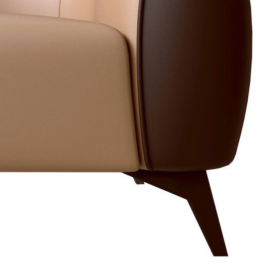 Single-Seater Leather Sofa with Stainless Steel Legs
