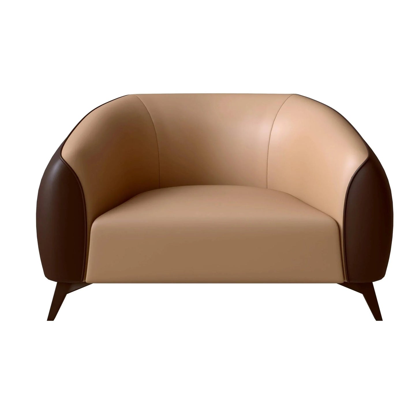 Single-Seater Leather Sofa with Stainless Steel Legs