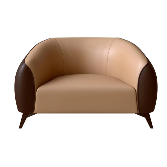 Single-Seater Leather Sofa with Stainless Steel Legs