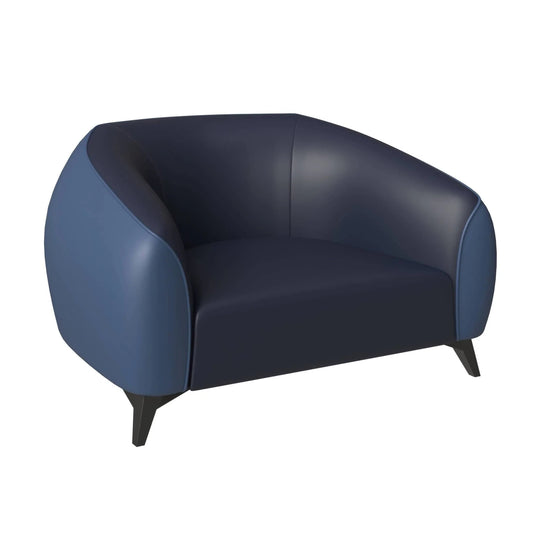 Single-Seater Leather Sofa with Stainless Steel Legs