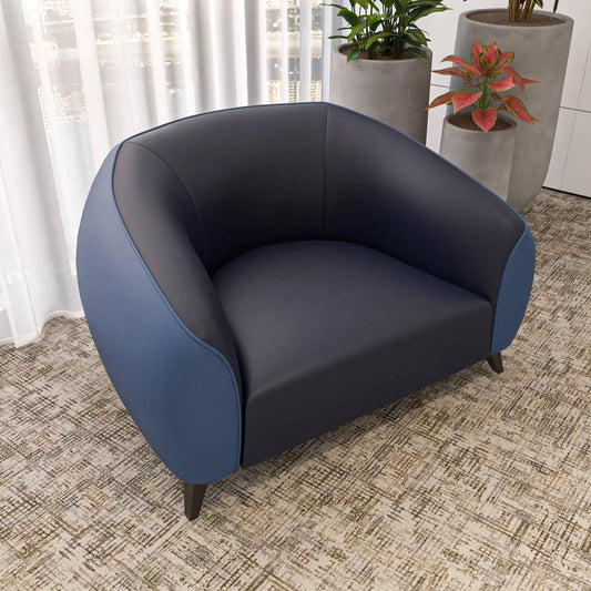 Single-Seater Leather Sofa with Stainless Steel Legs
