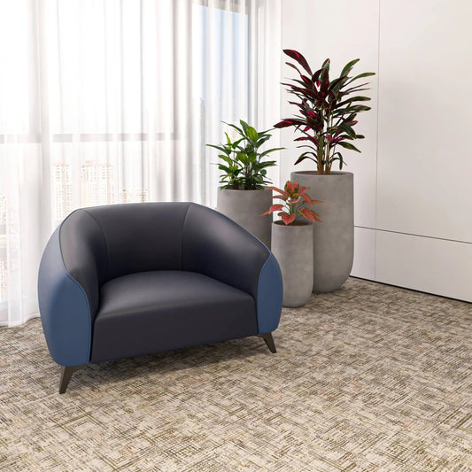 Single-Seater Leather Sofa with Stainless Steel Legs