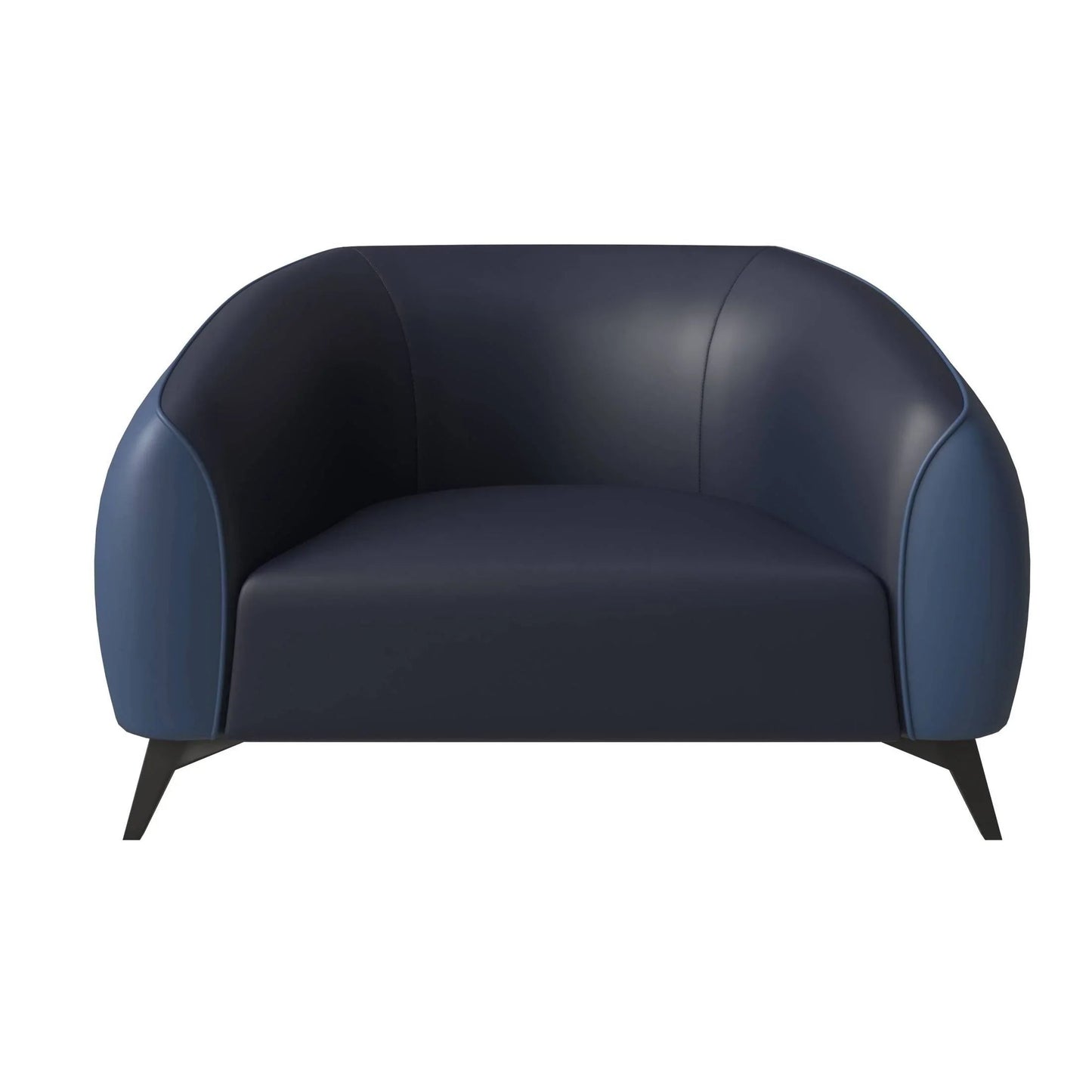 Single-Seater Leather Sofa with Stainless Steel Legs
