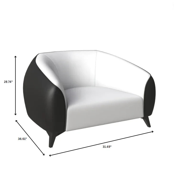 Single-Seater Leather Sofa with Stainless Steel Legs