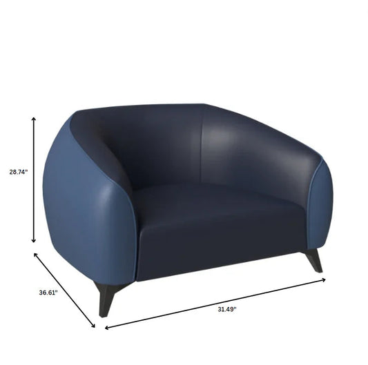 Single-Seater Leather Sofa with Stainless Steel Legs
