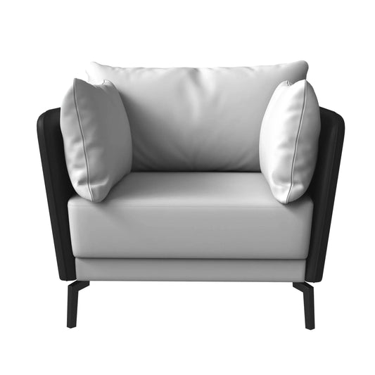 Single-Seater Leather Sofa with Stainless Steel Legs