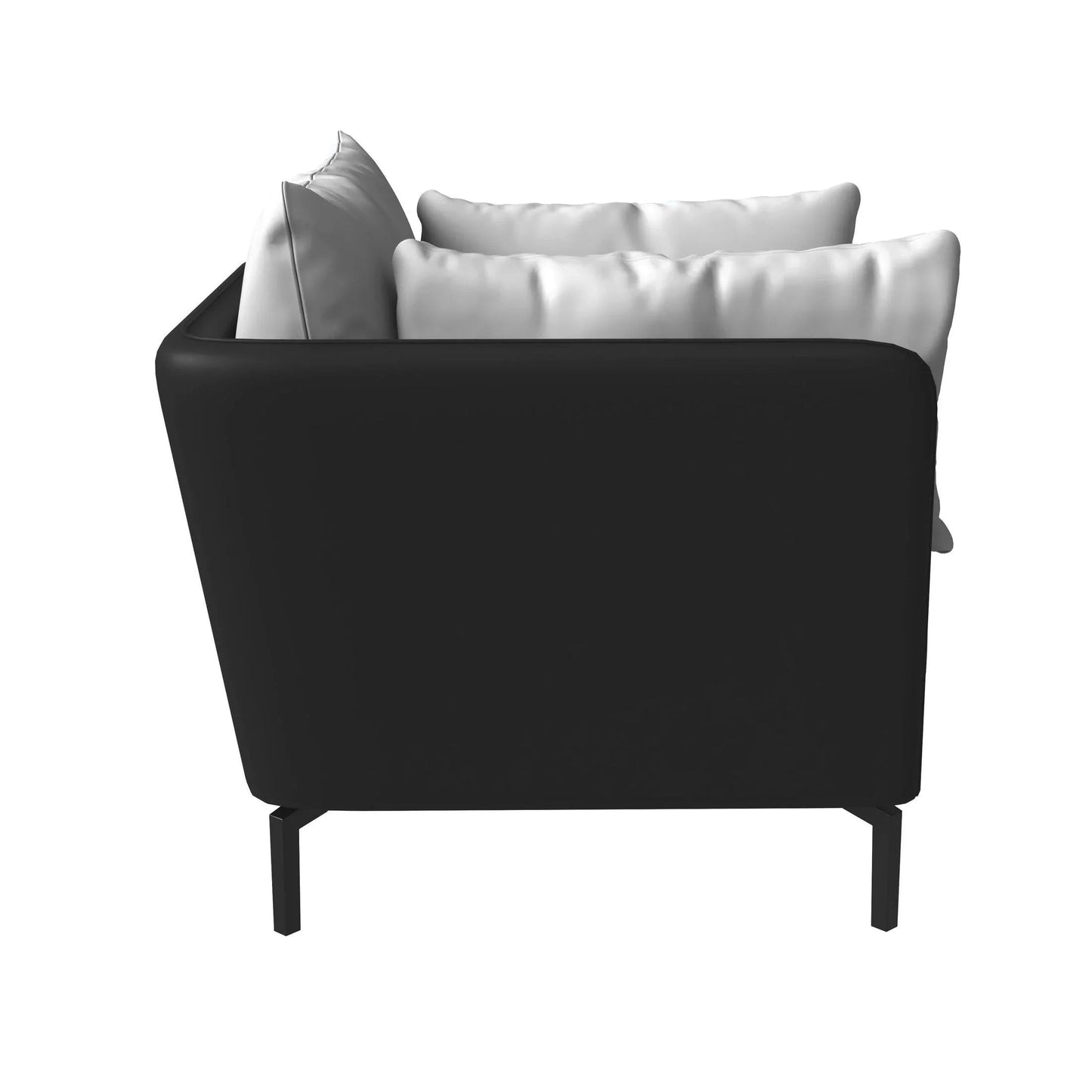 Single-Seater Leather Sofa with Stainless Steel Legs