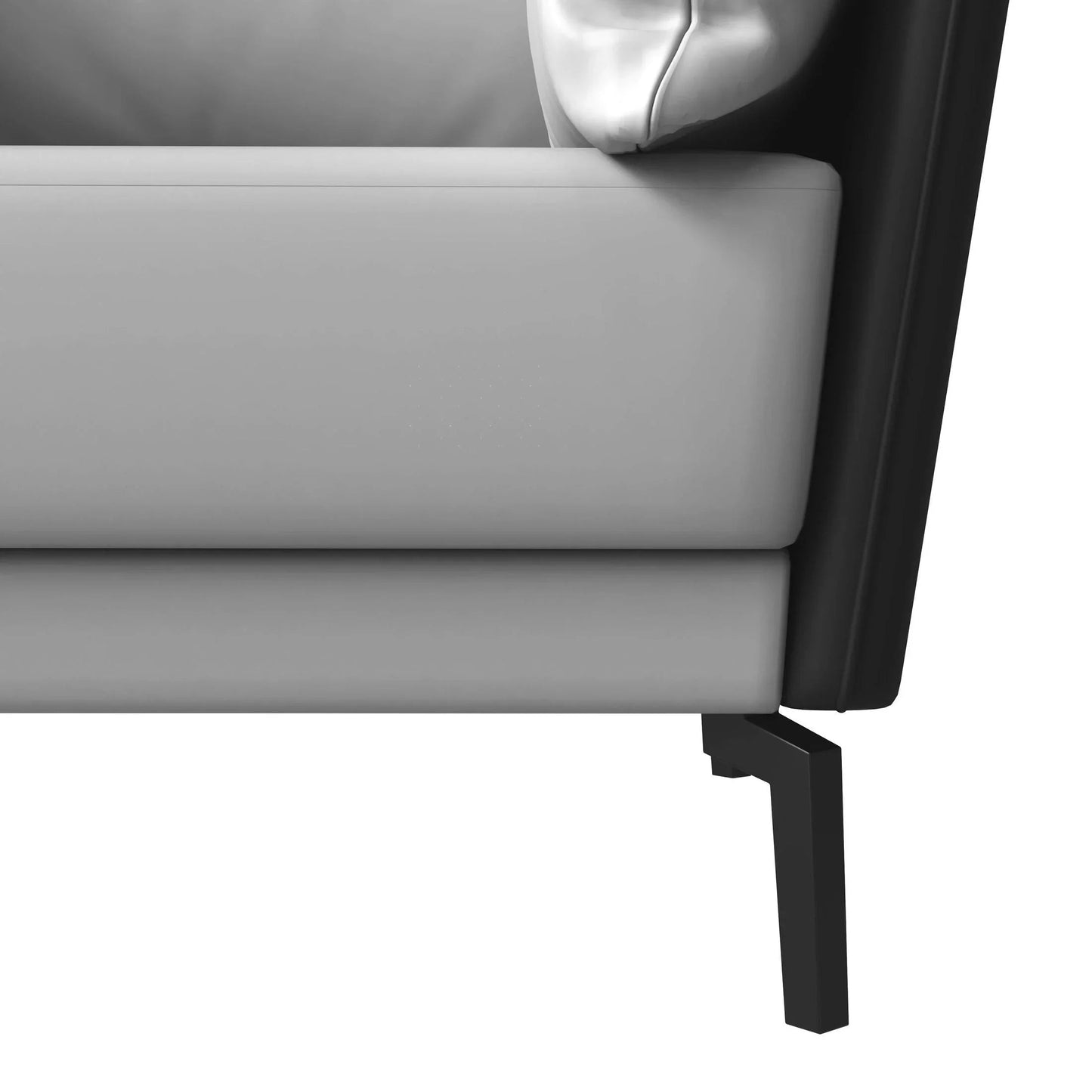 Single-Seater Leather Sofa with Stainless Steel Legs
