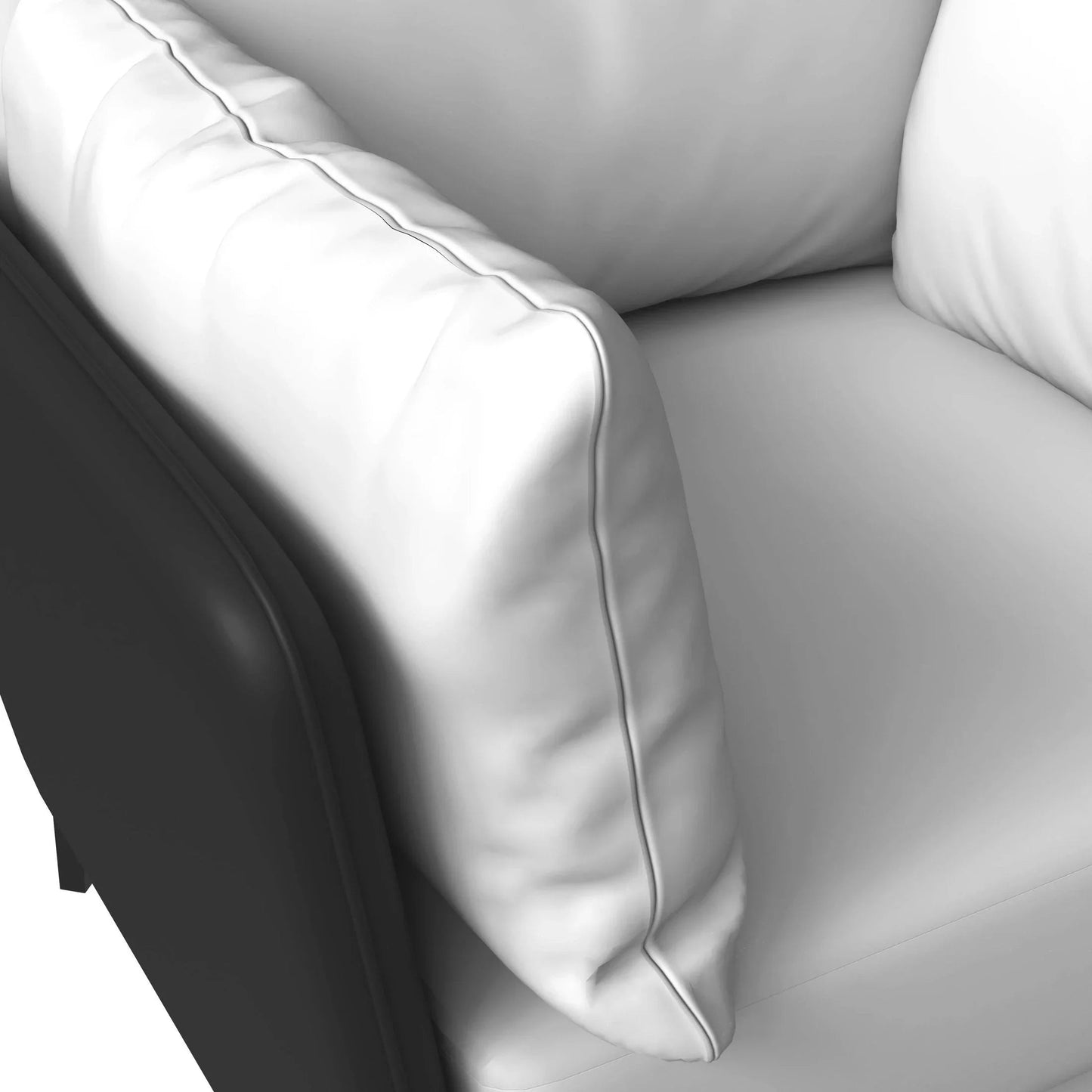 Single-Seater Leather Sofa with Stainless Steel Legs