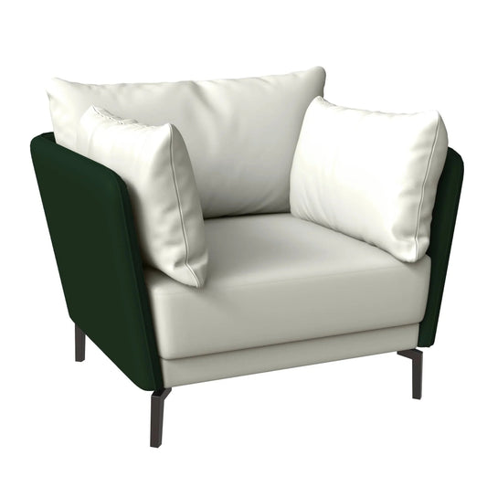 Single-Seater Leather Sofa with Stainless Steel Legs