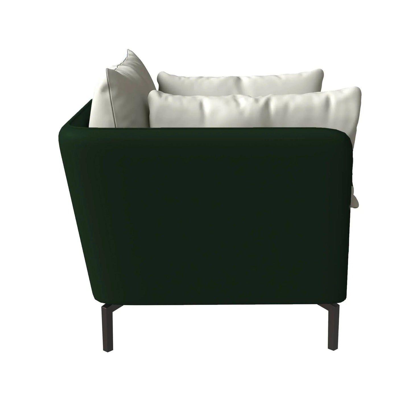Single-Seater Leather Sofa with Stainless Steel Legs