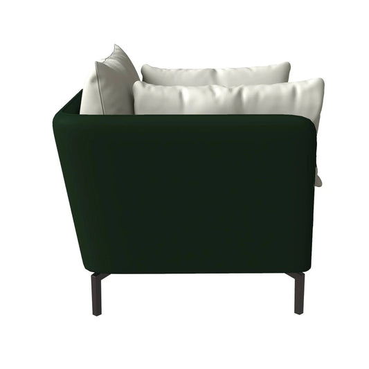 Single-Seater Leather Sofa with Stainless Steel Legs
