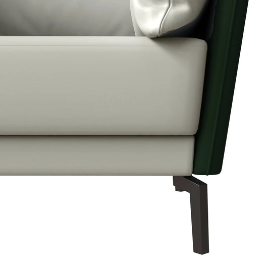 Single-Seater Leather Sofa with Stainless Steel Legs