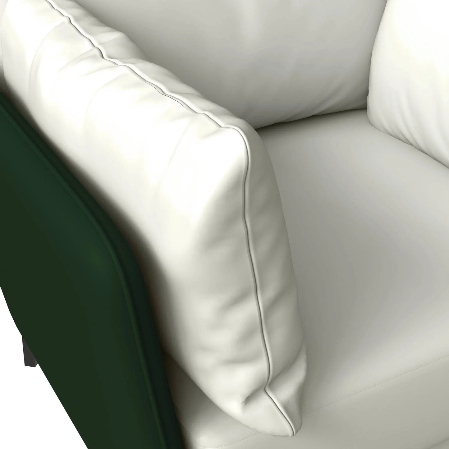 Single-Seater Leather Sofa with Stainless Steel Legs