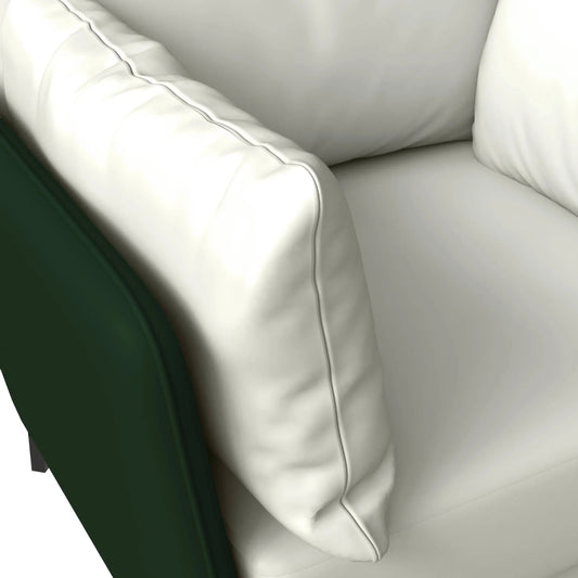 Single-Seater Leather Sofa with Stainless Steel Legs