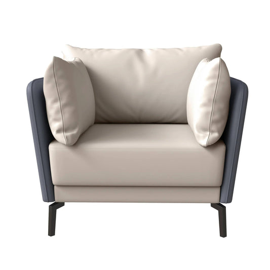 Single-Seater Leather Sofa with Stainless Steel Legs