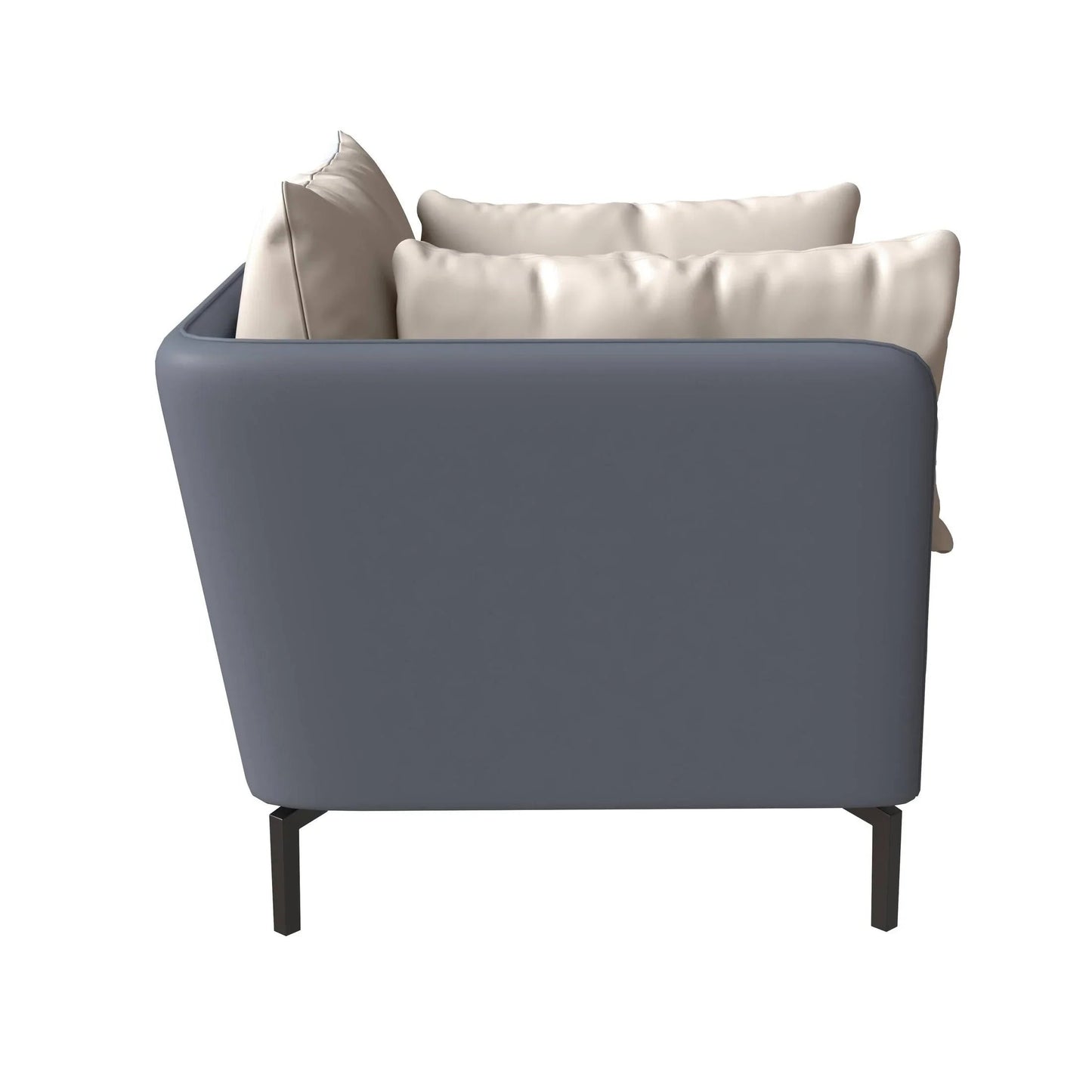 Single-Seater Leather Sofa with Stainless Steel Legs