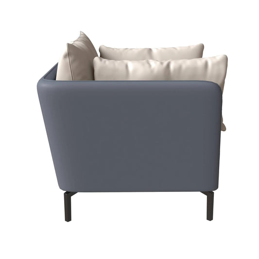 Single-Seater Leather Sofa with Stainless Steel Legs