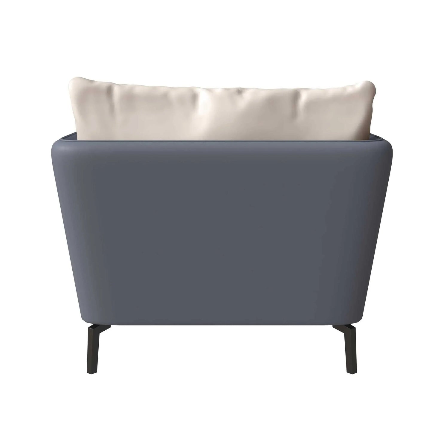Single-Seater Leather Sofa with Stainless Steel Legs