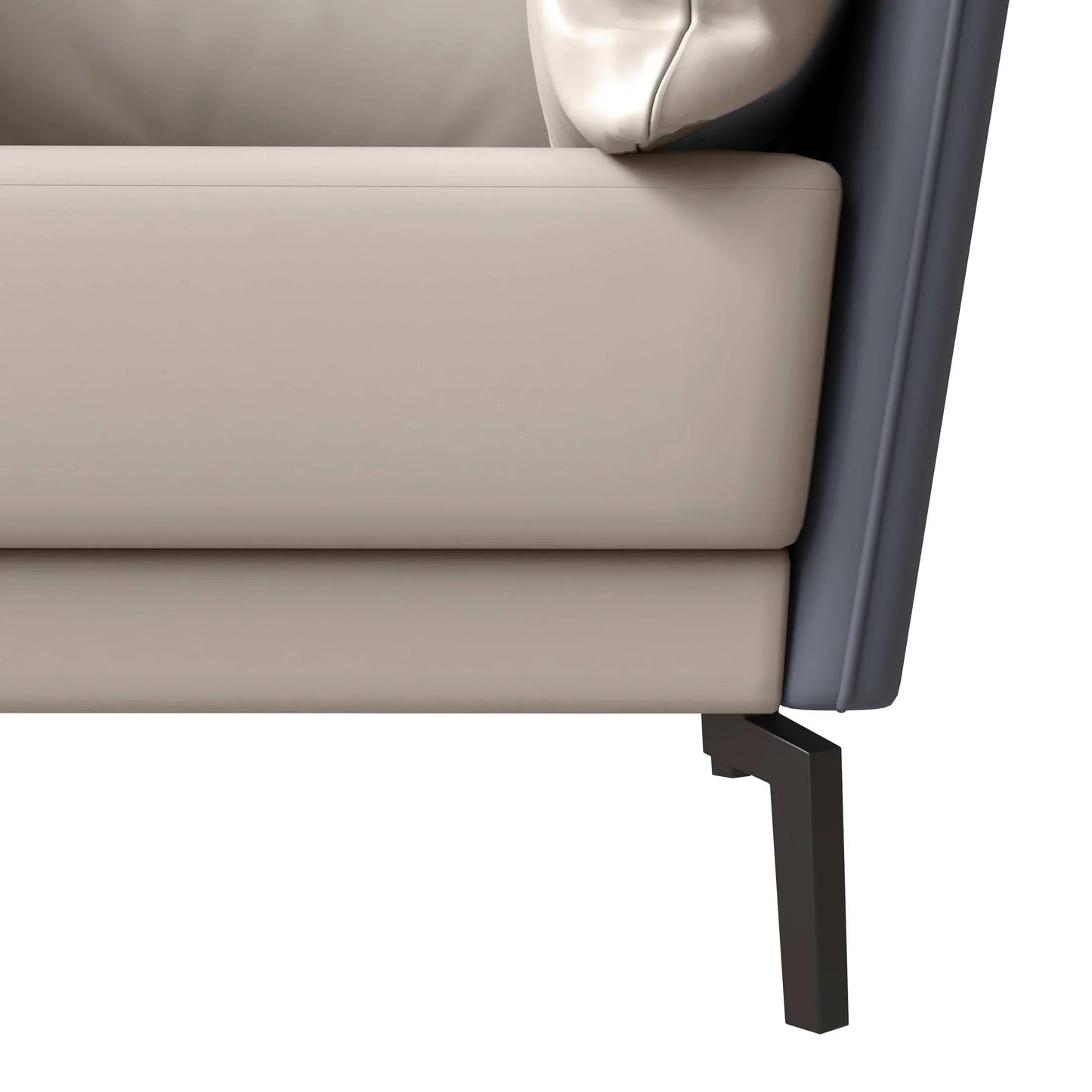 Single-Seater Leather Sofa with Stainless Steel Legs