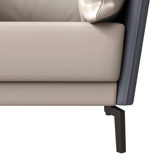 Single-Seater Leather Sofa with Stainless Steel Legs