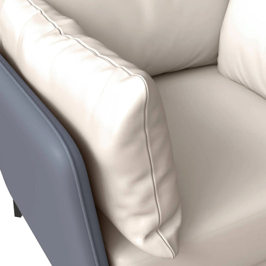 Single-Seater Leather Sofa with Stainless Steel Legs