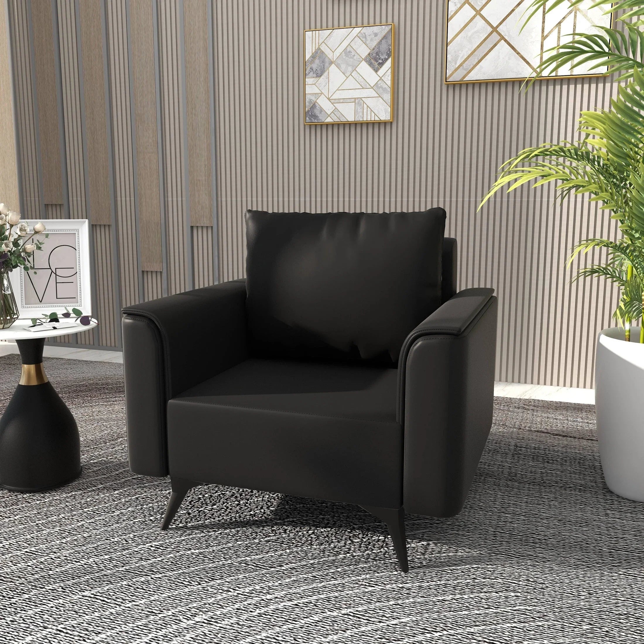 Single-Seater Sofa in Rusk Leather with Removable Cushions