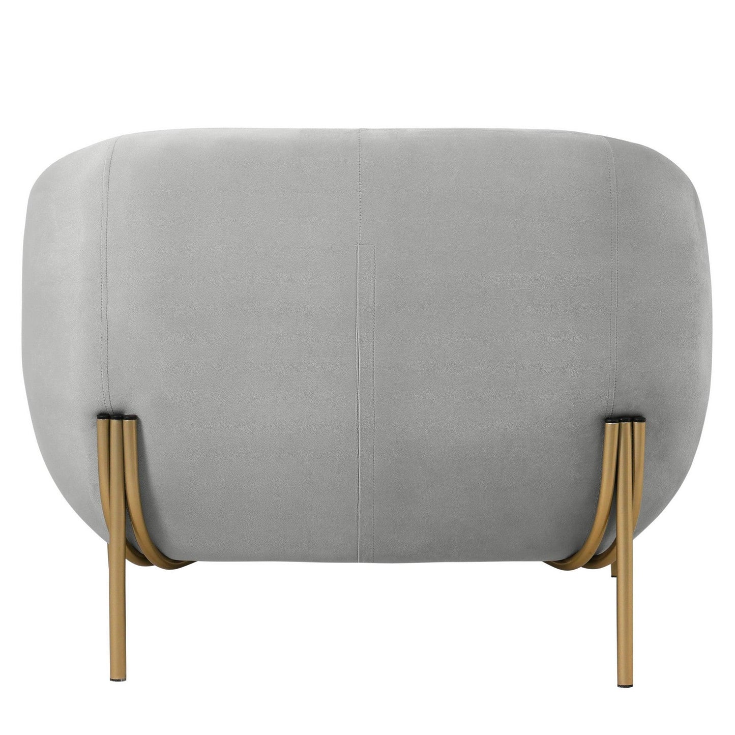 Single Seater Sofa in Velvet with Gold Iron Legs