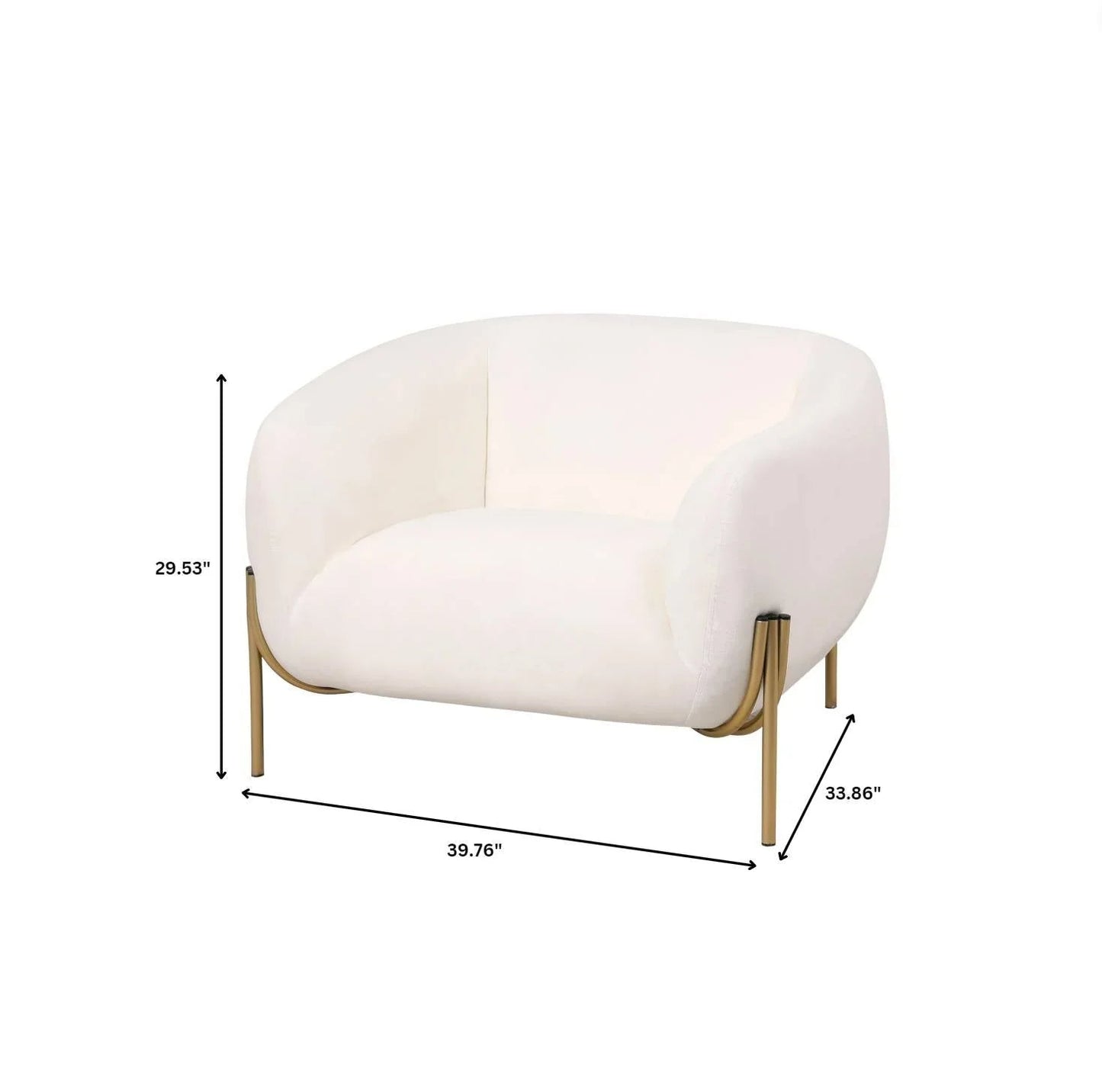 Single Seater Sofa in Velvet with Gold Iron Legs