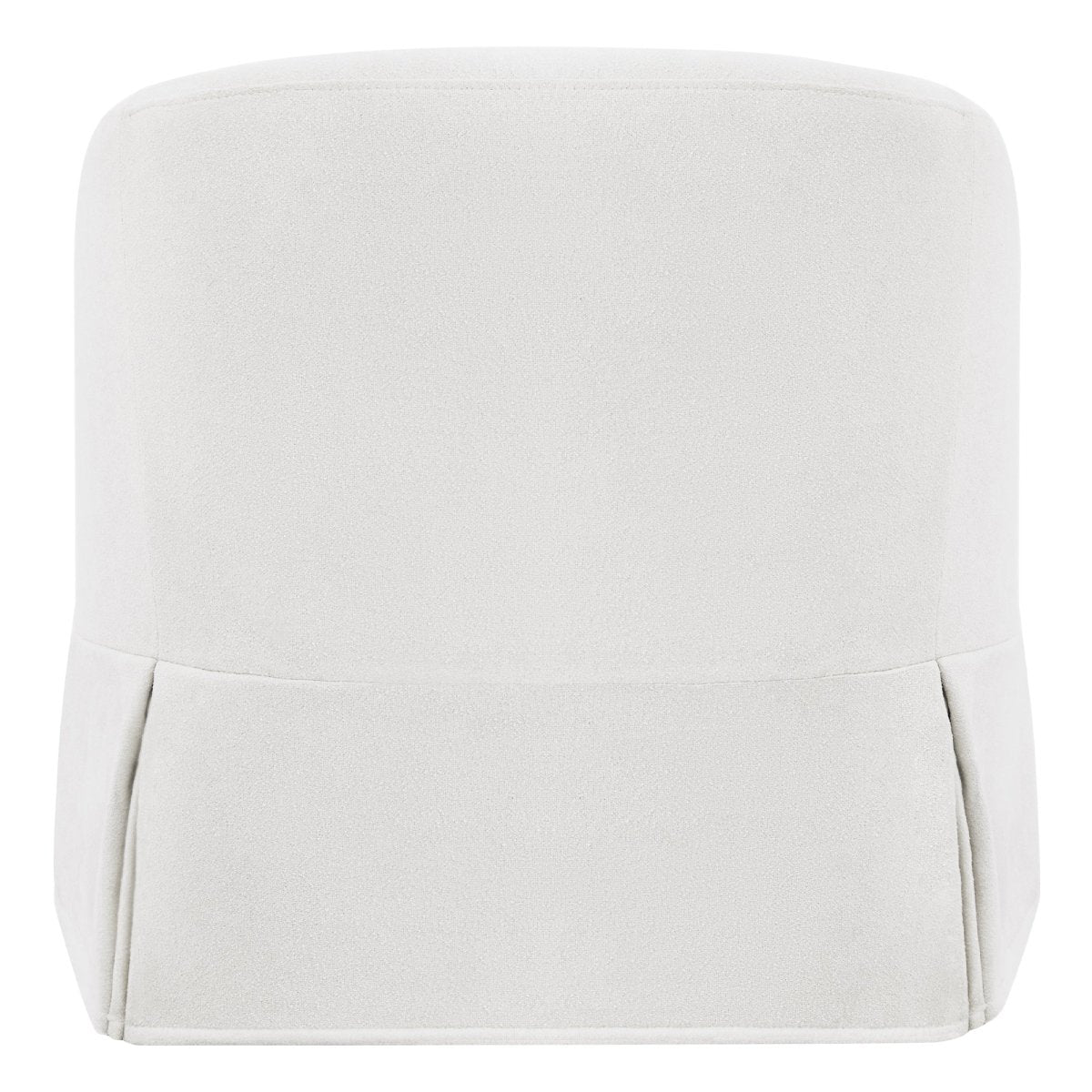 Slipcovered Swivel Armchair in Soft Beige Fabric