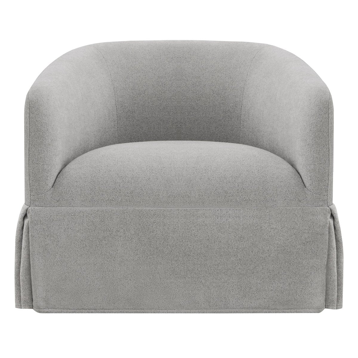 Slipcovered Swivel Armchair in Soft Beige Fabric