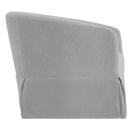 Slipcovered Swivel Armchair in Soft Beige Fabric
