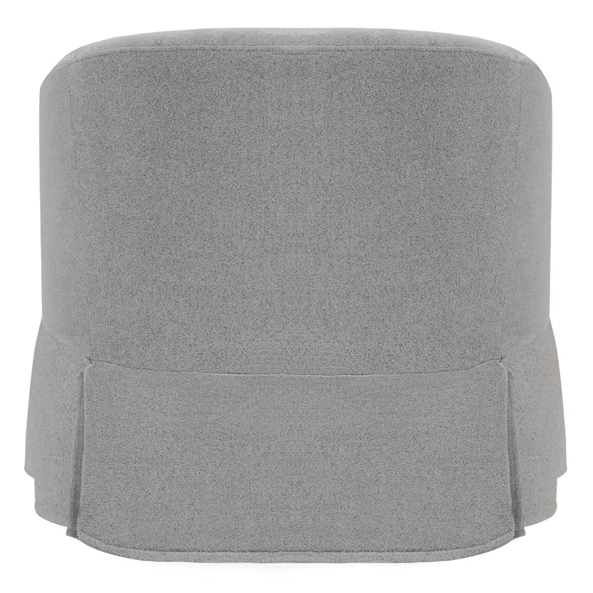 Slipcovered Swivel Armchair in Soft Beige Fabric