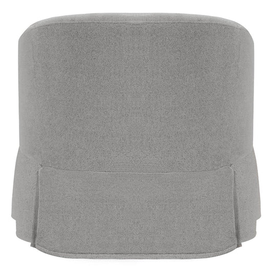 Slipcovered Swivel Armchair in Soft Beige Fabric