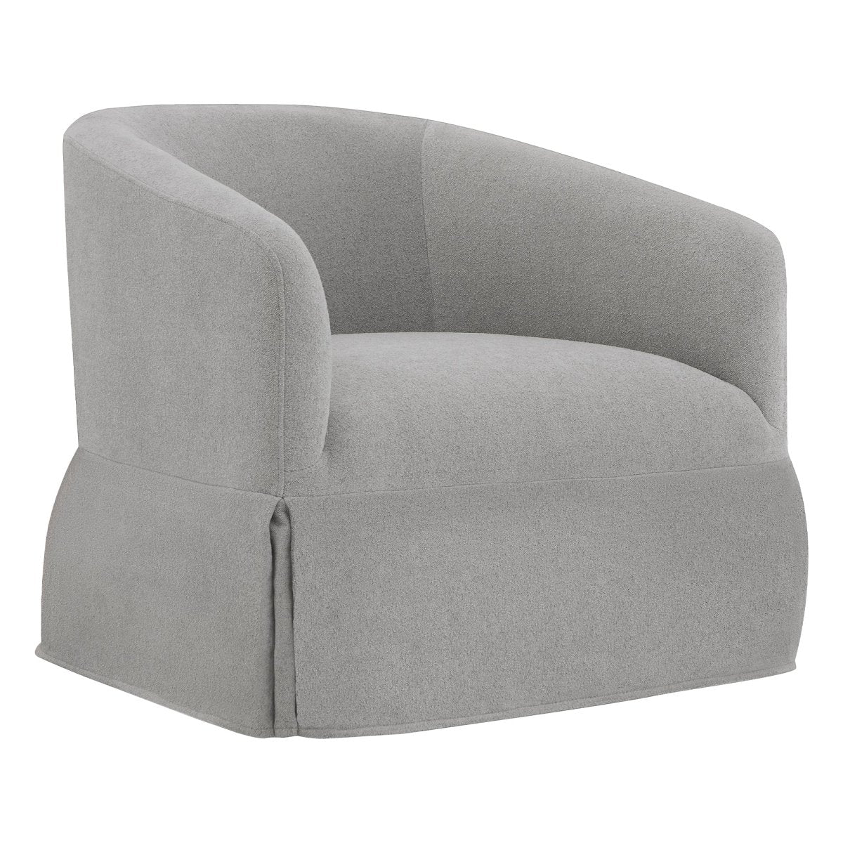 Slipcovered Swivel Armchair in Soft Beige Fabric