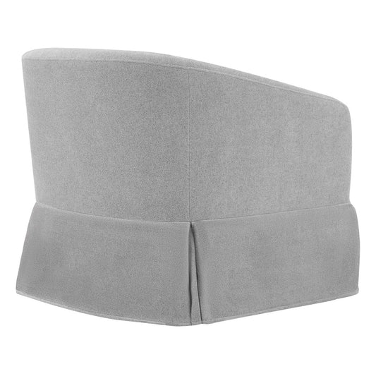 Slipcovered Swivel Armchair in Soft Beige Fabric