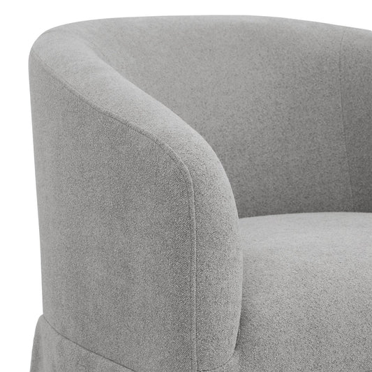 Slipcovered Swivel Armchair in Soft Beige Fabric