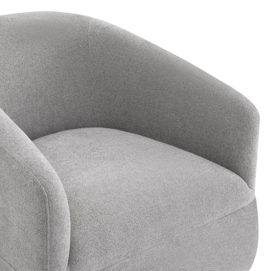 Slipcovered Swivel Armchair in Soft Beige Fabric