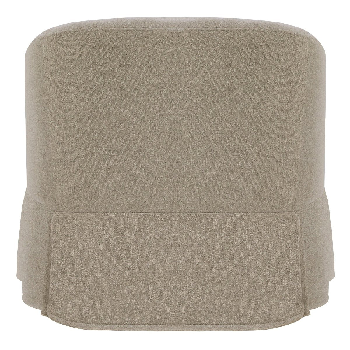 Slipcovered Swivel Armchair in Soft Beige Fabric