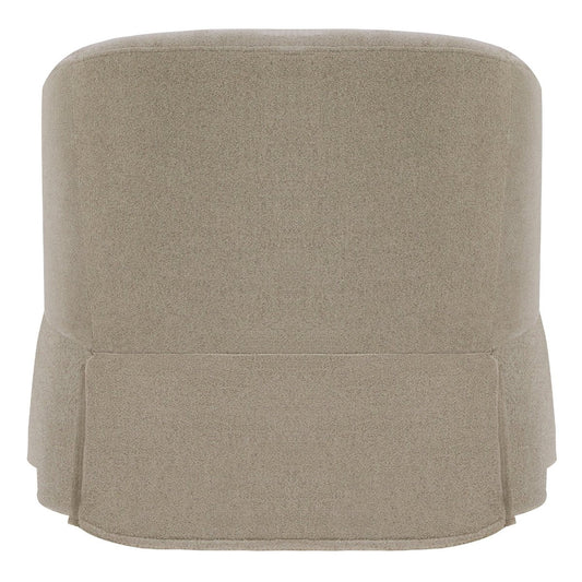 Slipcovered Swivel Armchair in Soft Beige Fabric