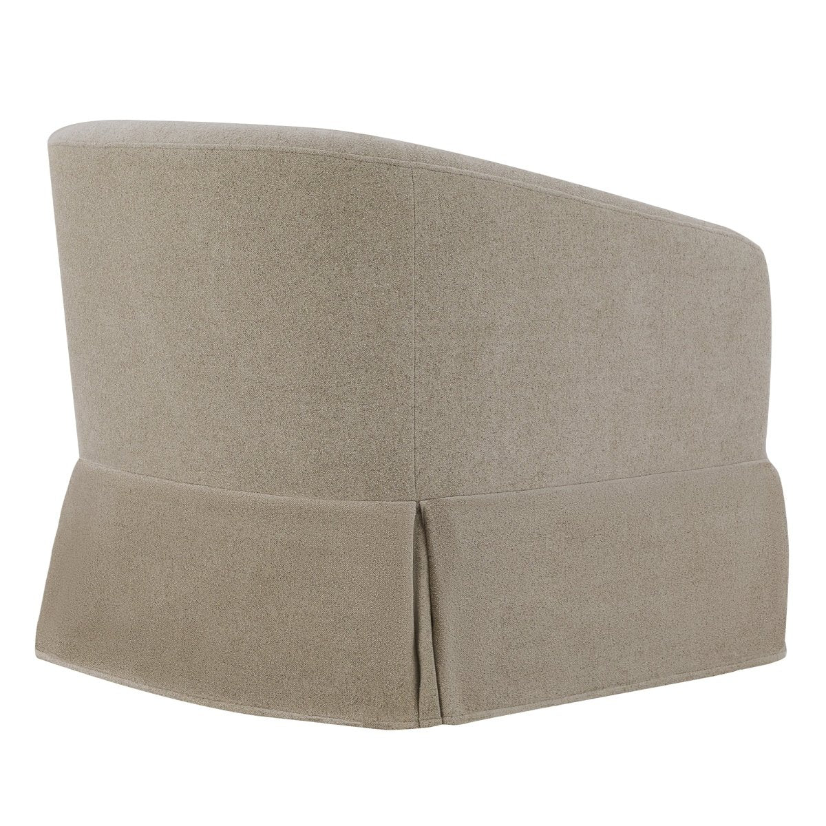 Slipcovered Swivel Armchair in Soft Beige Fabric