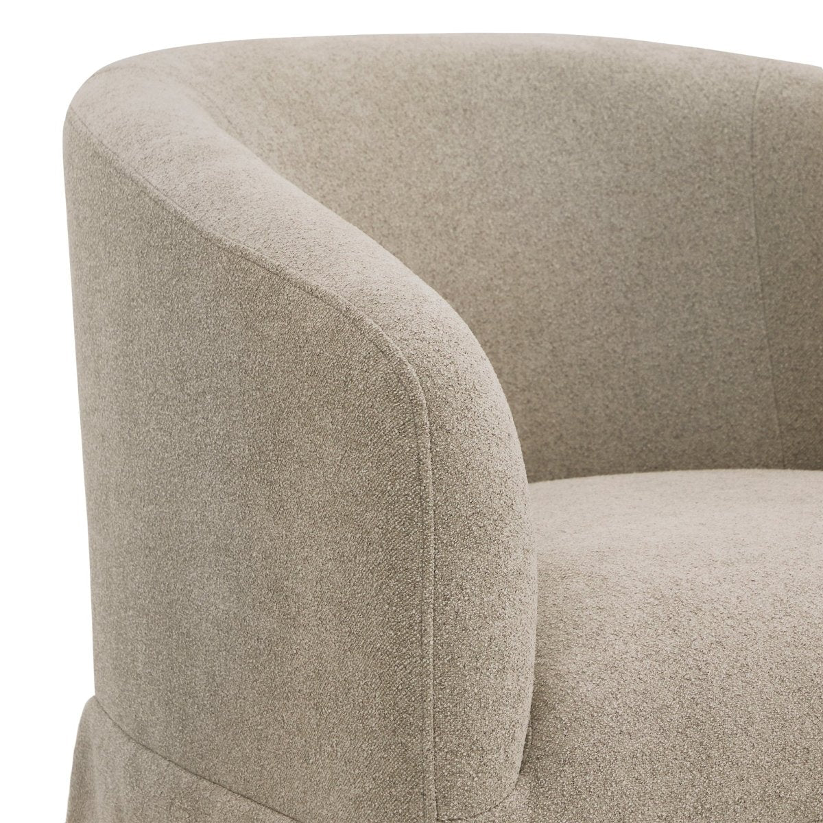 Slipcovered Swivel Armchair in Soft Beige Fabric