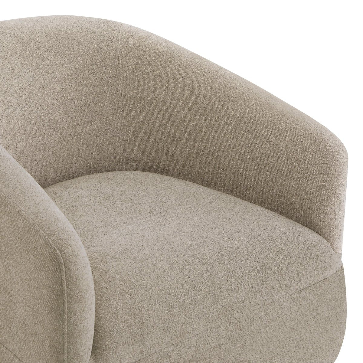 Slipcovered Swivel Armchair in Soft Beige Fabric