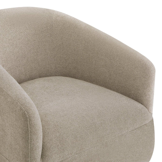 Slipcovered Swivel Armchair in Soft Beige Fabric